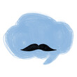 Speech Bubbles cloud with moustache