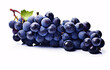 bunch of blue grapes isolated on white background - purple muscat 