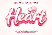 Heart Pink 3D Editable Text Effect