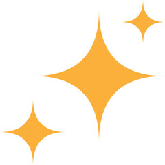 Wall Mural - orange sparkle star design elements, png isolate with transparent background for web, advertising, p