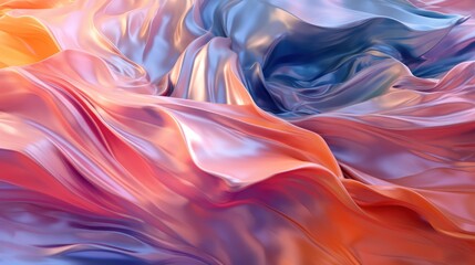 Wall Mural - pastel gradient silk fabric. abstract floating background with elegant drapery