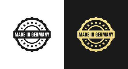Wall Mural - Made in Germany Stamp or Made in Germany Label Vector Isolated in Flat Style. Made in Germany stamp for product packaging design element. Made in Germany label for packaging design element.