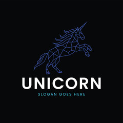 Wall Mural - design a modern and minimalist logo geometric unicorn