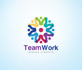 Wall Mural - People, community, creative logo or team icons