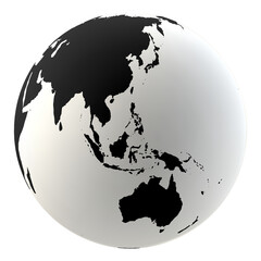 Wall Mural - Highly detailed Earth globe symbol, Australia, Indian and Pacific oceans