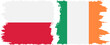 Ireland and Poland grunge flags connection vector