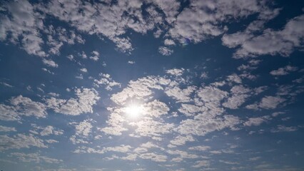 Wall Mural - beautiful blue sky white clouds. puffy fluffy white clouds. cumulus cloud cloudscape timelapse. summ
