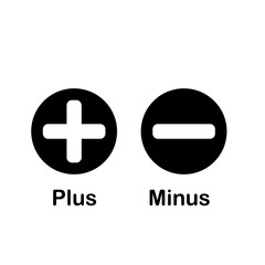 Plus minus icon vector logo design template