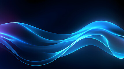 Wall Mural - Digital technology blue rhythm wavy line abstract graphic poster web page PPT background with generative