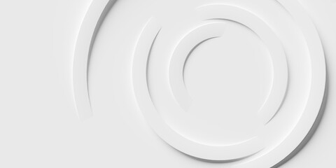 concentric random rotated white rings or circles background wallpaper banner flat lay top view from 
