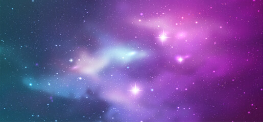 Wall Mural - vector space galaxy realistic illustration. colorful nebula background