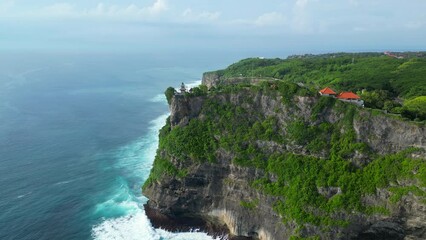 Wall Mural - Aerial shot of Uluwatu temple. Uluwatu Temple is a Balinese Hindu sea temple located in Uluwatu.