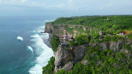 Wall Mural - Aerial shot of Uluwatu temple. Uluwatu Temple is a Balinese Hindu sea temple located in Uluwatu.