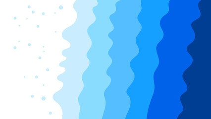 Blue shades seamless waves water texture layers design with circle dots on a white background backdrop style vector illustration wallpaper for desktop and smartphone smooth waves colorful multilayer