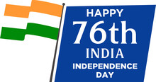76 Year Happy Independence Day India Vector Template Design Illustration Design.