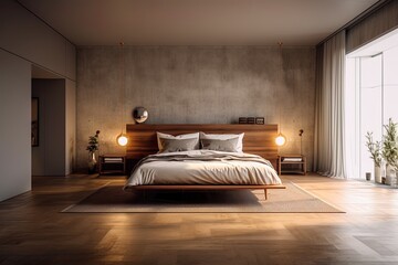 Wall Mural - Contemporary and modern apartment bedroom using generative AI