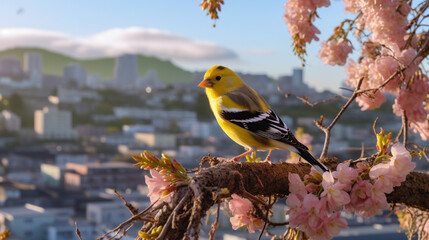 Sticker - bird on a branch