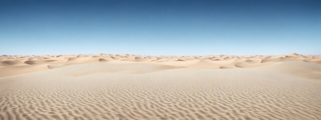 Fototapete - Sand dunes in desert landscape. Aerial view of the dunes.
Beautiful sand dunes in the Sahara desert. Generative AI