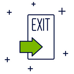 Wall Mural - Filled outline Fire exit icon isolated on white background. Fire emergency icon. Vector