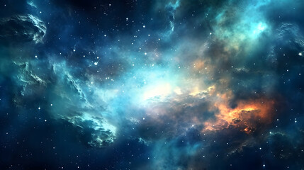 Wall Mural - fascinating galaxy with gorgeaus endless cosmos landscapes with creations of nebulae and planets
