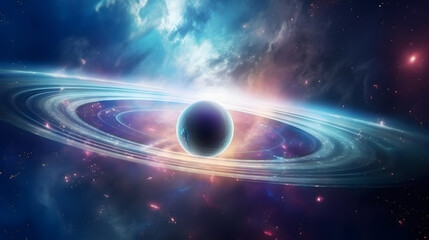 Wall Mural - fascinating galaxy with gorgeaus endless cosmos landscapes with creations of nebulae and planets