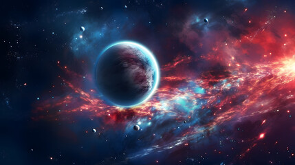 Wall Mural - fascinating galaxy with gorgeaus endless cosmos landscapes with creations of nebulae and planets