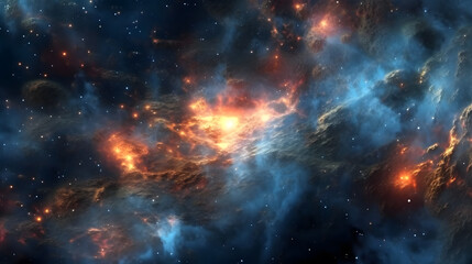 Wall Mural - fascinating galaxy with gorgeaus endless cosmos landscapes with creations of nebulae and planets