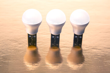 Wall Mural - set of small usb led lamps. electricity in modern devices