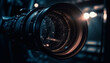 Professional photographer zooms in on shiny chrome equipment for film generated by AI