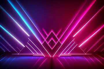 80s video game scene in purple and blue neon colors, three dimensional, 3d, games, arcade created wi