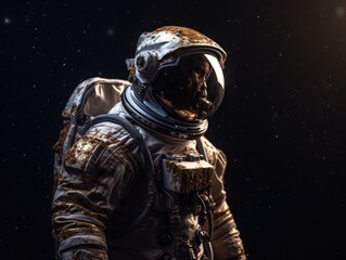 Wall Mural - Astronaut in spacesuit against the background of the night sky Created with Generative AI technology