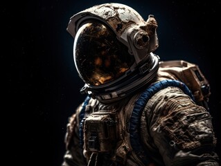 Wall Mural - Astronaut in spacesuit against the background of the night sky Created with Generative AI technology