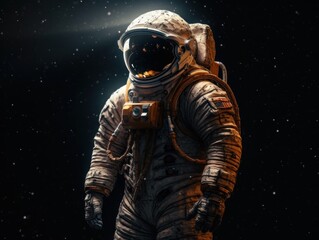 Wall Mural - Astronaut in spacesuit against the background of the night sky Created with Generative AI technology