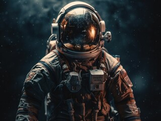 Wall Mural - Astronaut in spacesuit against the background of the night sky Created with Generative AI technology