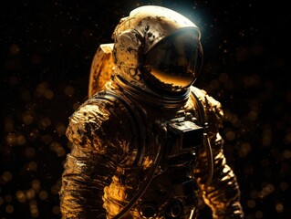 Wall Mural - Astronaut in spacesuit against the background of the night sky Created with Generative AI technology
