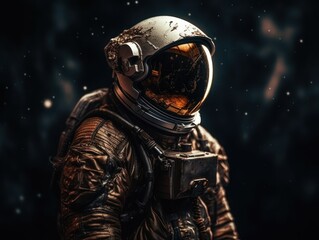 Wall Mural - Astronaut in spacesuit against the background of the night sky Created with Generative AI technology