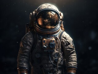 Wall Mural - Astronaut in spacesuit against the background of the night sky Created with Generative AI technology