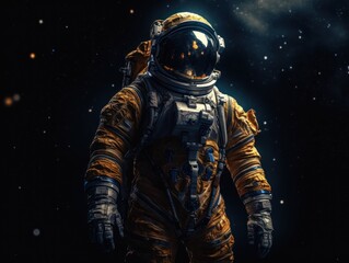 Wall Mural - Astronaut in spacesuit against the background of the night sky Created with Generative AI technology