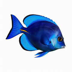 Wall Mural - blue fish on white background