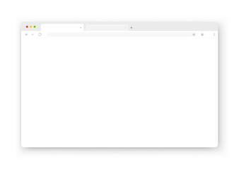 Wall Mural - web browser window design on a white background. vector frame of a website template with a shadow.