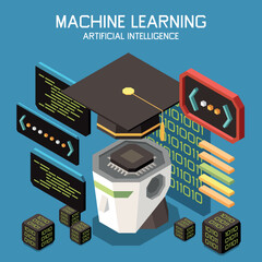 Wall Mural - Machine Learning Education Composition