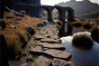 An eerie and ancient roman rock bridge