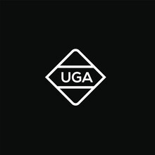 UGA Letter Design For Logo And Icon.UGA Monogram Logo.vector Illustration With Black Background.