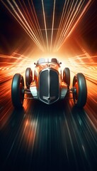 Wall Mural - Retro Car Speed Race. Generative ai