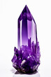 Tall purple amethyst quartz crystal geode tower.  Generative AI