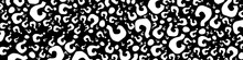 Black Question Marks On White Background. Question Mark Pattern Abstract Vector Background.