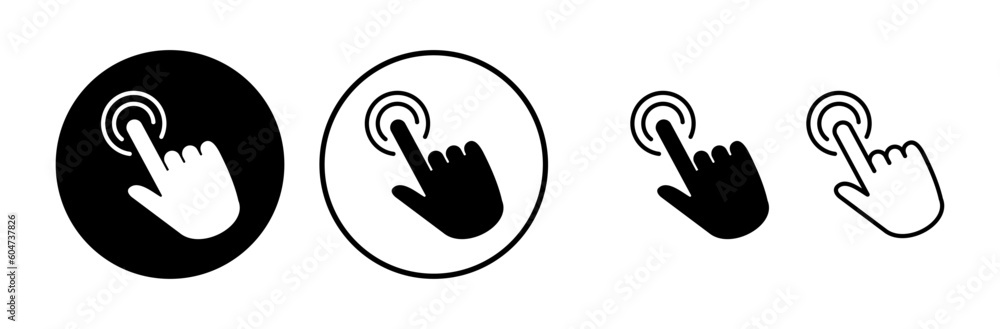 L. Click Click hand click icon vector. clicking finger icon. pointer icon Stock Vector ...