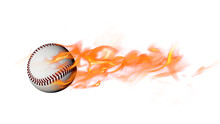 Baseball On Fire, Baseball With A Trail Of Fire, Fireball
