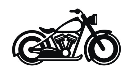 Wall Mural - Motorbike logo, icon. Vector illustration isolated on white background.