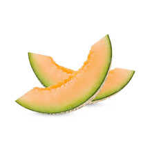 Cantaloupe Sliced Isolated On Transparent Background (.PNG)